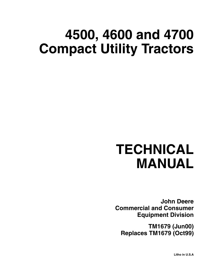 4500 4600 and 4700 compact utility tractors