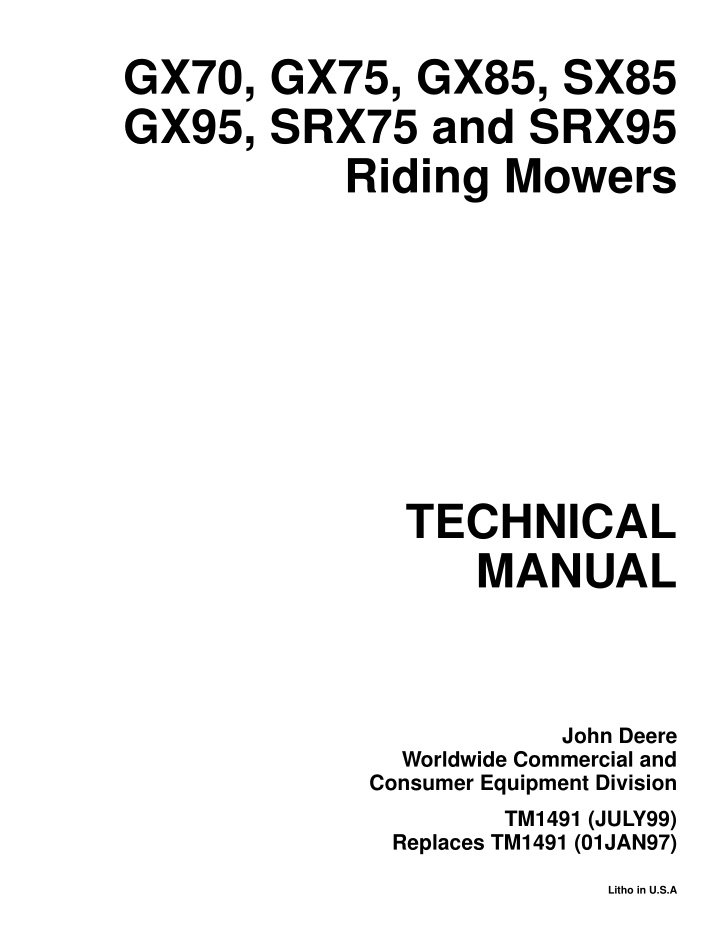 gx70 gx75 gx85 sx85 gx95 srx75 and srx95 riding