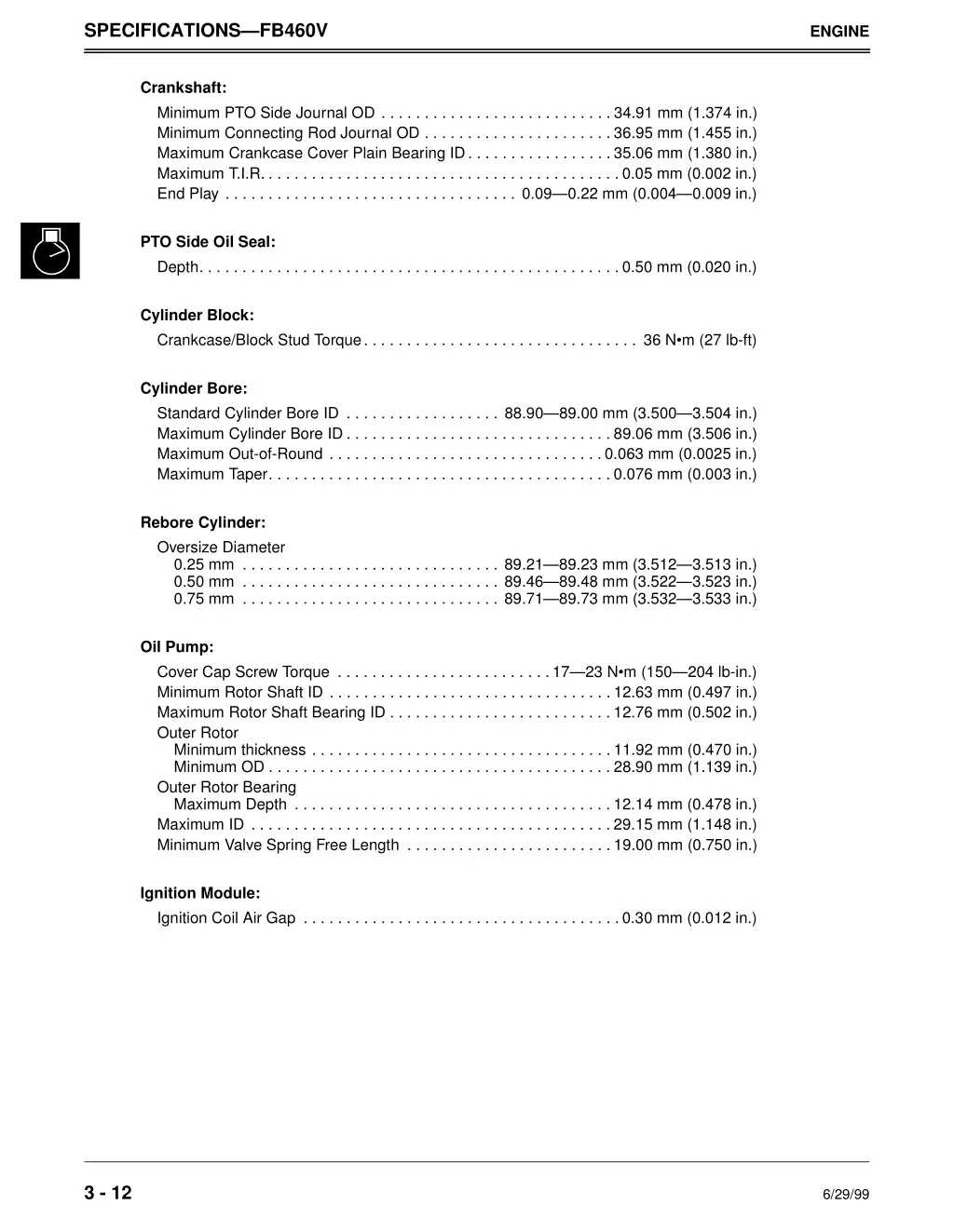 specifications fb460v 2