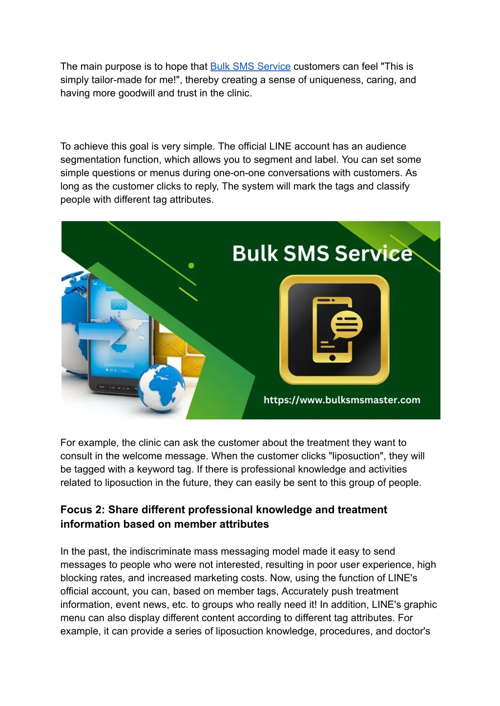 the main purpose is to hope that bulk sms service