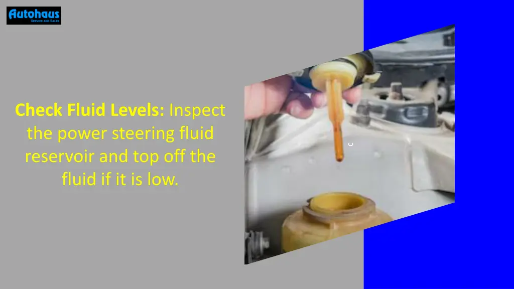 check fluid levels inspect the power steering