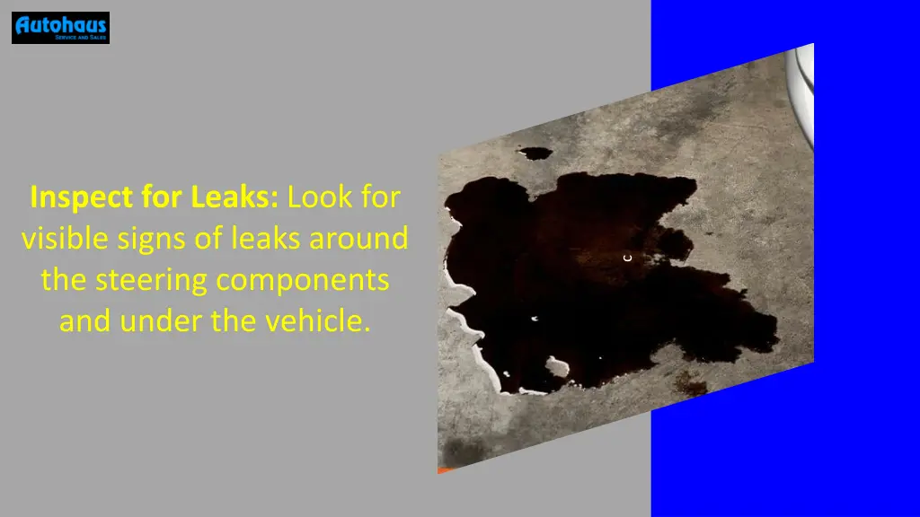 inspect for leaks look for visible signs of leaks