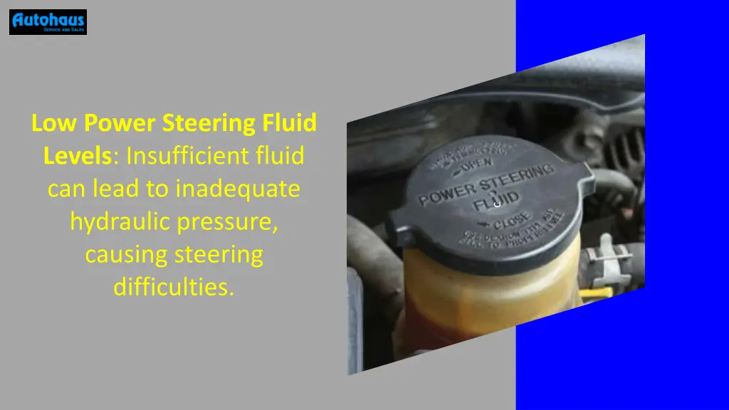 low power steering fluid levels insufficient