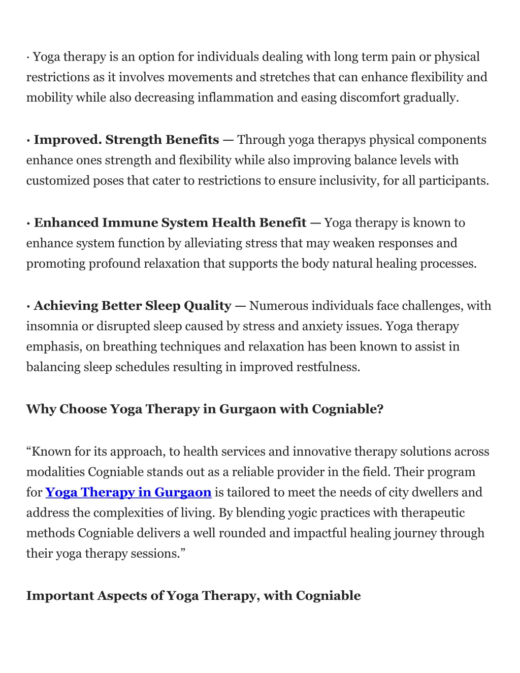 yoga therapy is an option for individuals dealing