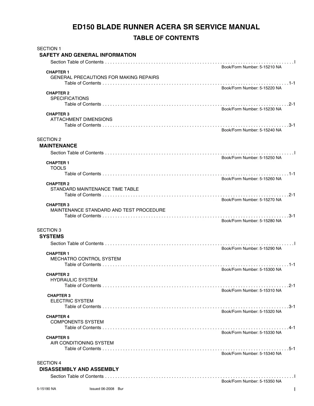 ed150 blade runner acera sr service manual table