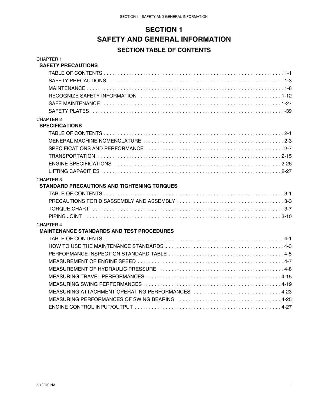 section 1 safety and general information