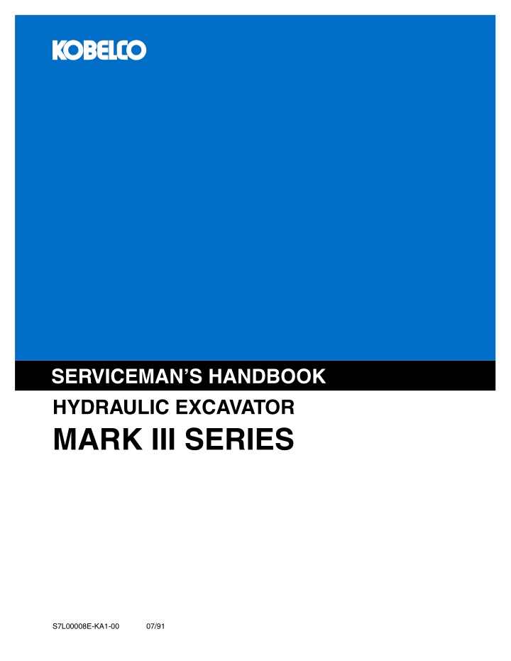 serviceman s handbook hydraulic excavator