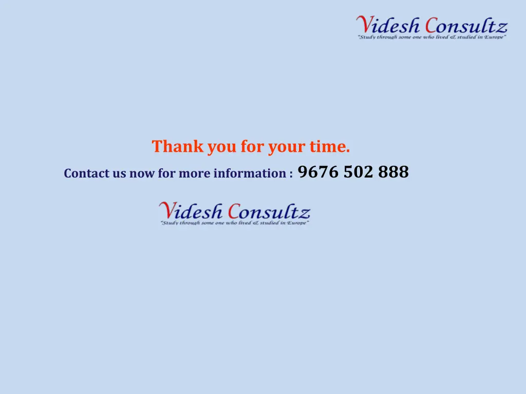 thank you for your time contact us now for more