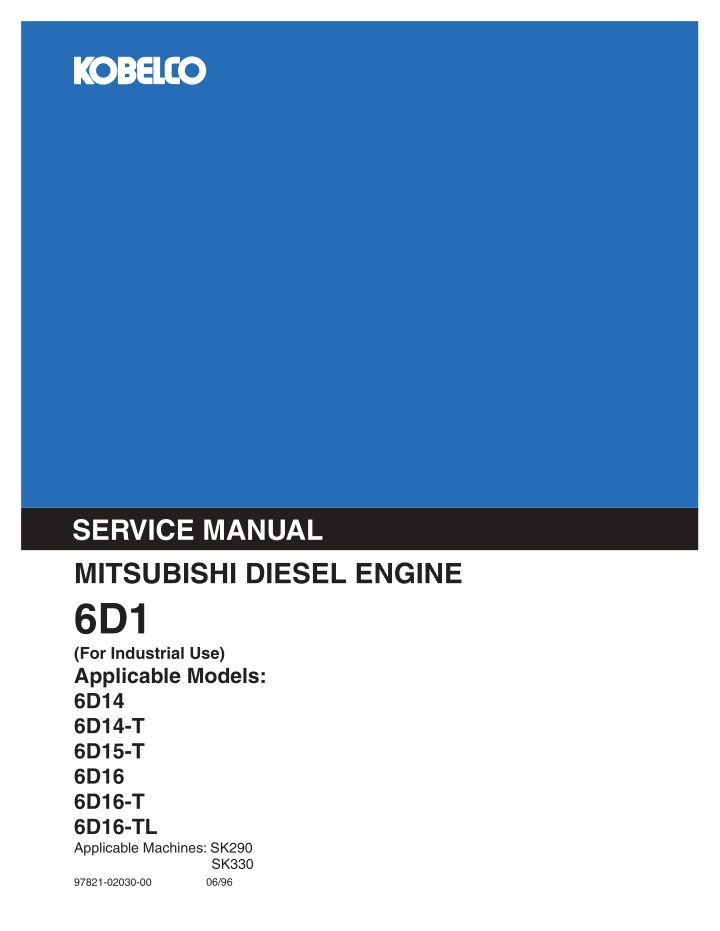 service manual mitsubishi diesel engine