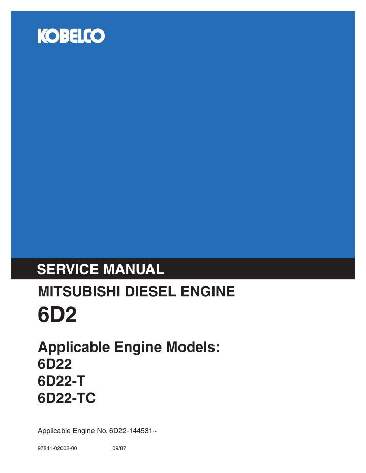 service manual mitsubishi diesel engine