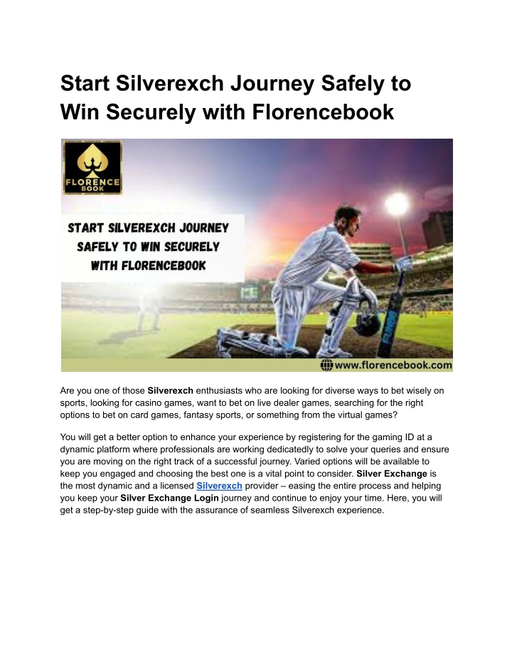 start silverexch journey safely to win securely