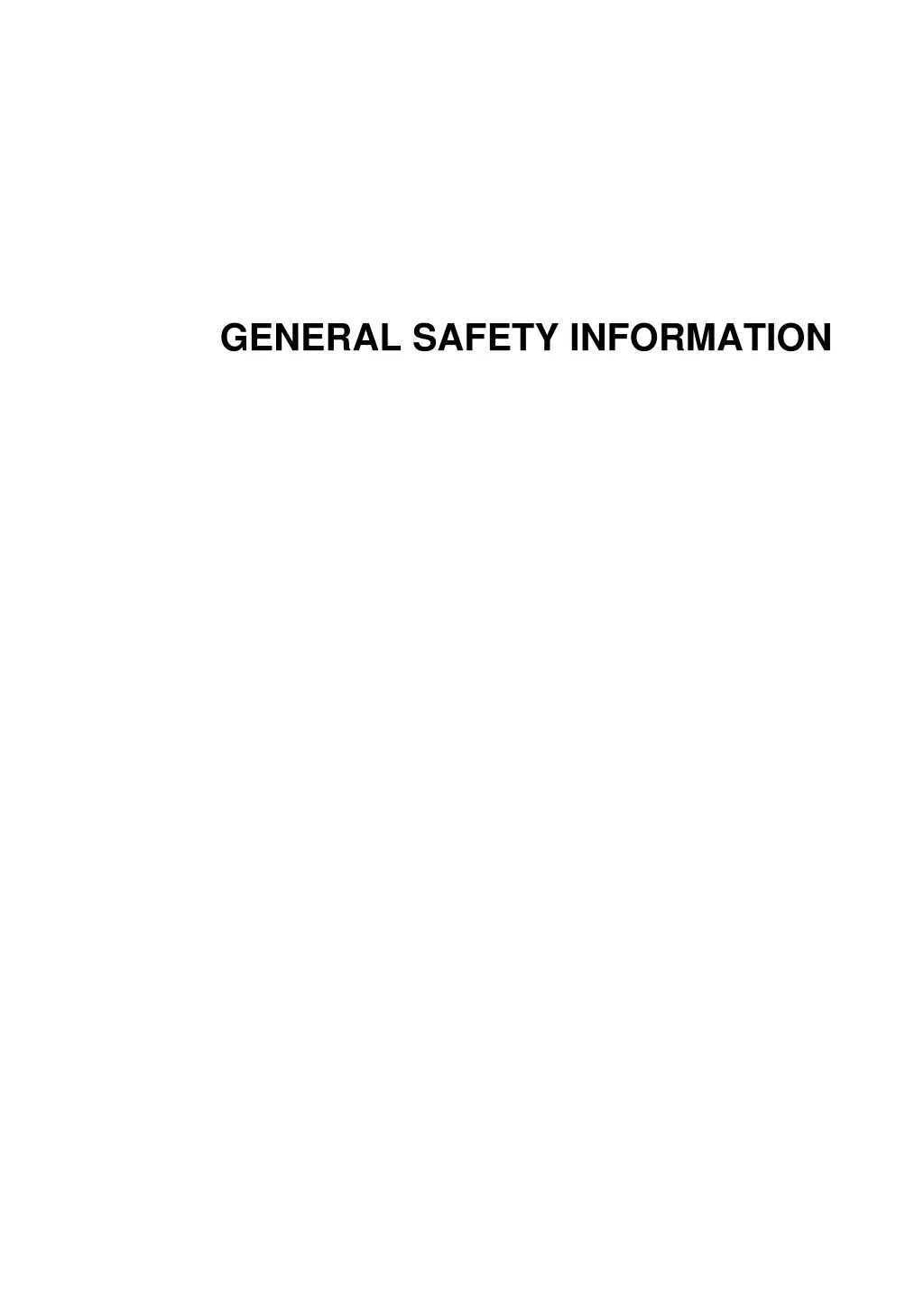 general safety information