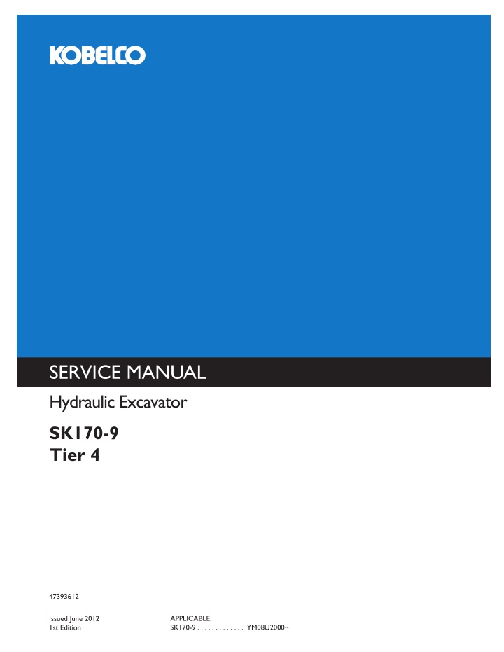 service manual hydraulic excavator