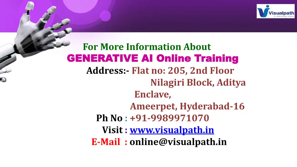 for more information about in generative