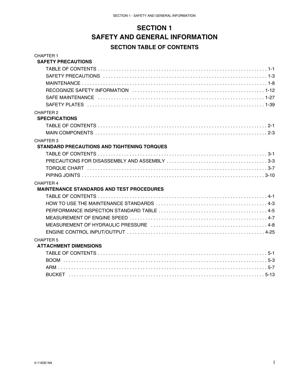 section 1 safety and general information 1