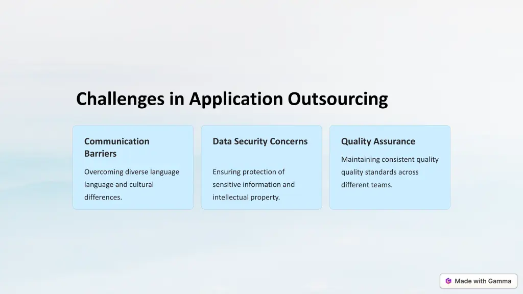 challenges in application outsourcing