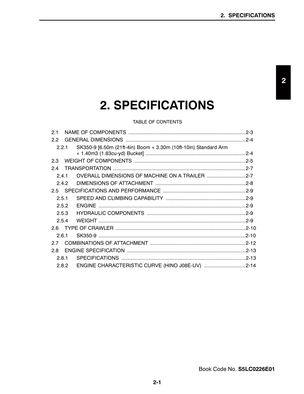 2 specifications