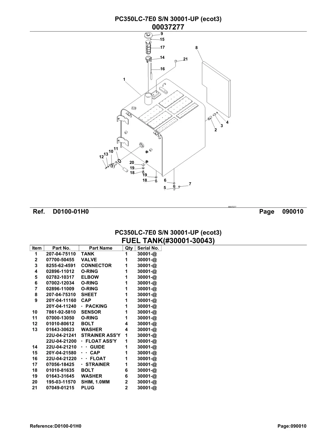 pc350lc 7e0 s n 30001 up ecot3 00037277 9 15