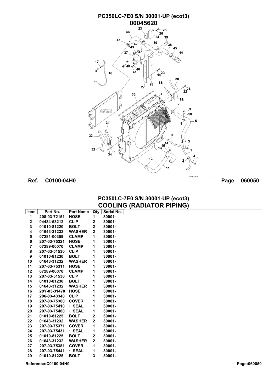 pc350lc 7e0 s n 30001 up ecot3 00045620 23 46