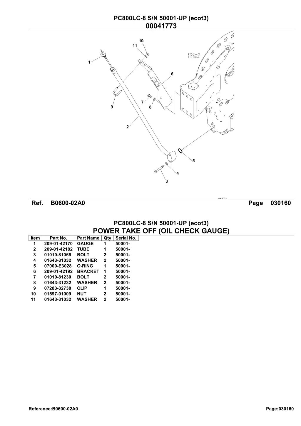 pc800lc 8 s n 50001 up ecot3 00041773