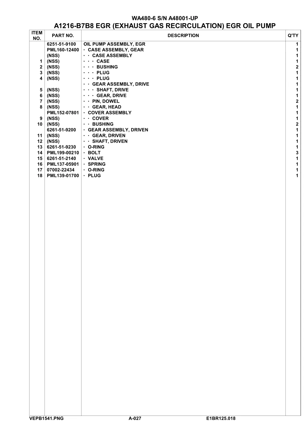 wa480 6 s n a48001 up 4