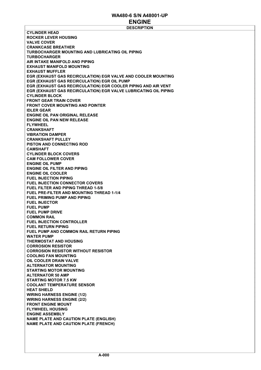 wa480 6 s n a48001 up engine description