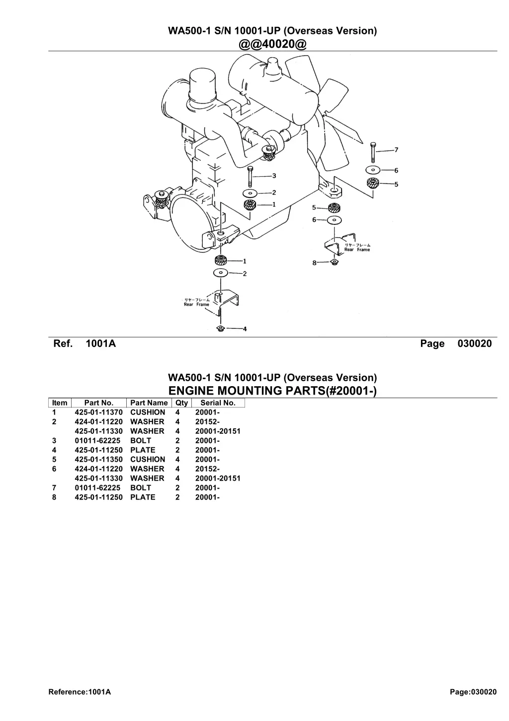 wa500 1 s n 10001 up overseas version @@40020@