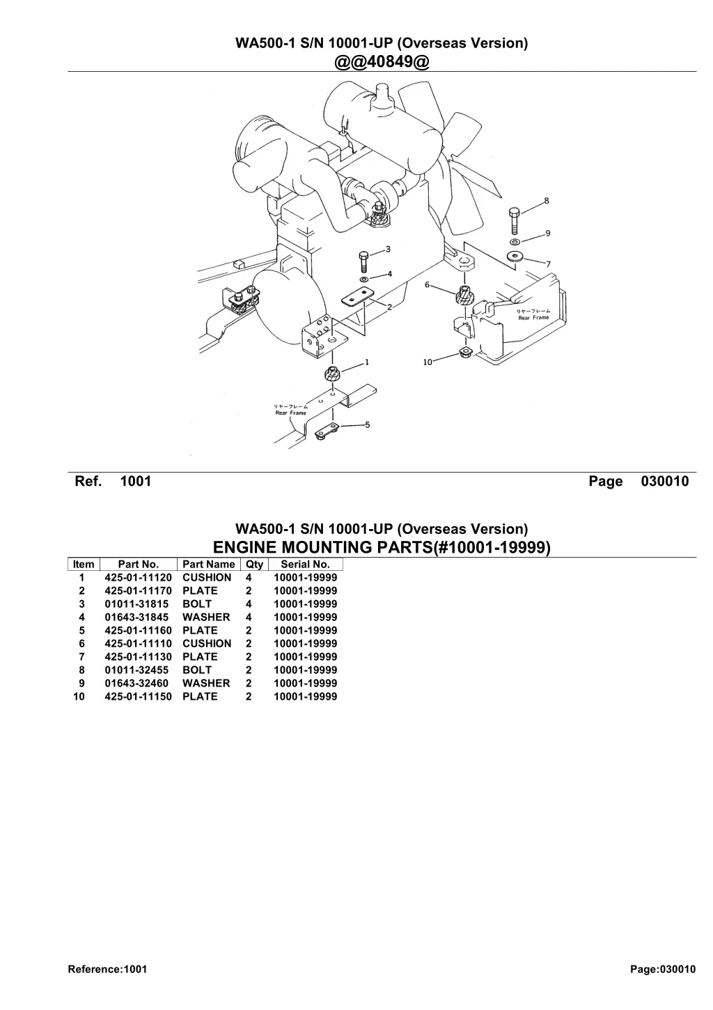 wa500 1 s n 10001 up overseas version @@40849@