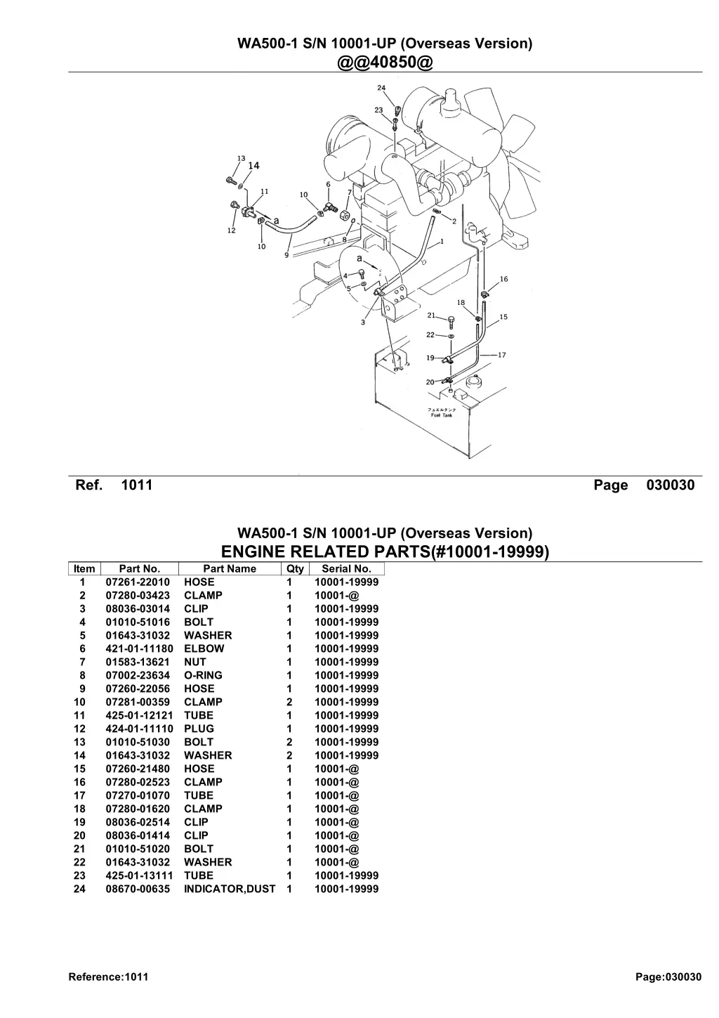 wa500 1 s n 10001 up overseas version @@40850@