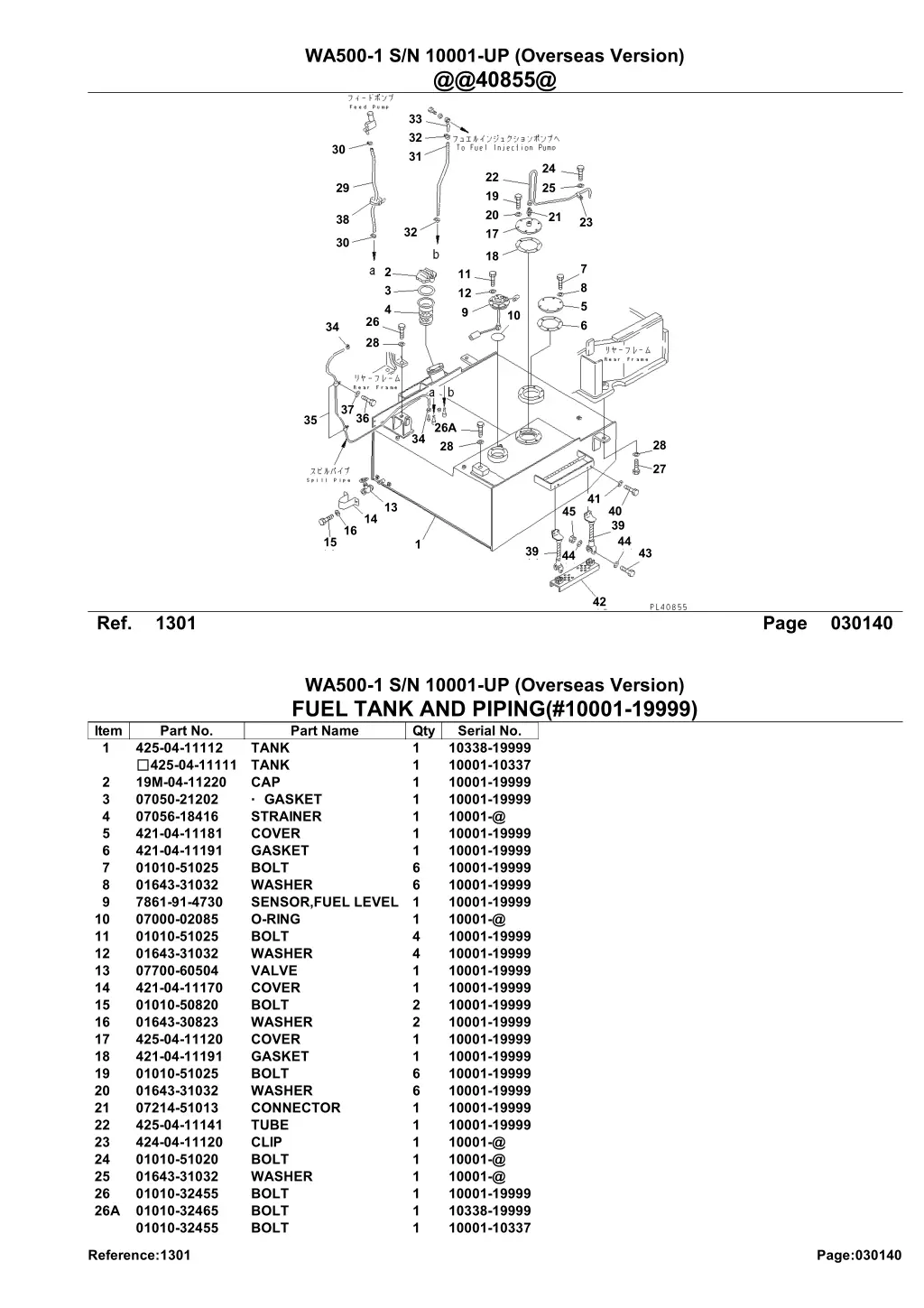 wa500 1 s n 10001 up overseas version @@40855@