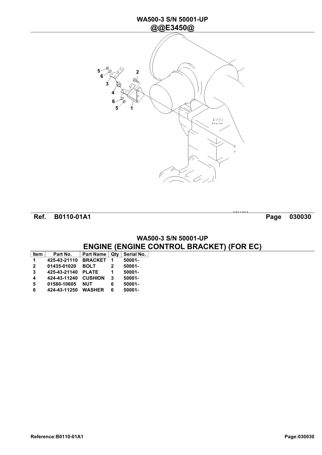 wa500 3 s n 50001 up @@e3450@