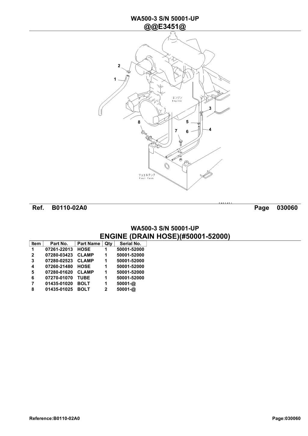 wa500 3 s n 50001 up @@e3451@