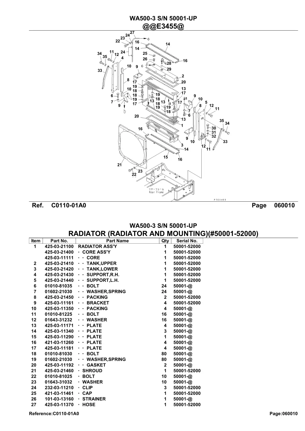 wa500 3 s n 50001 up @@e3455@ 27