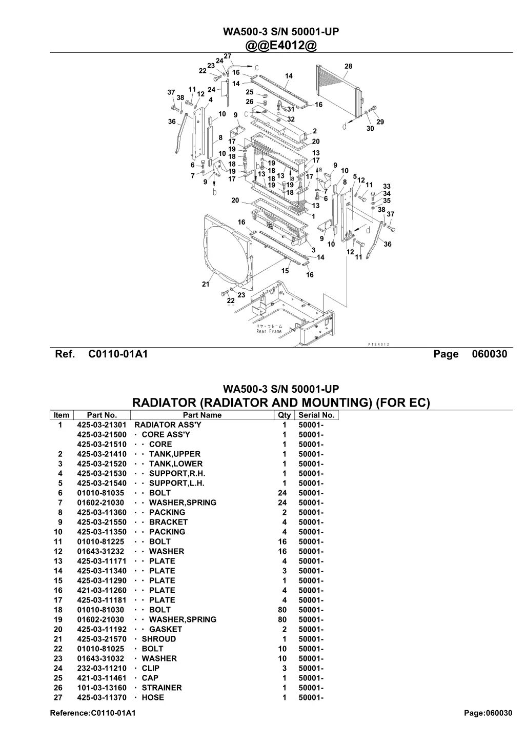 wa500 3 s n 50001 up @@e4012@ 27