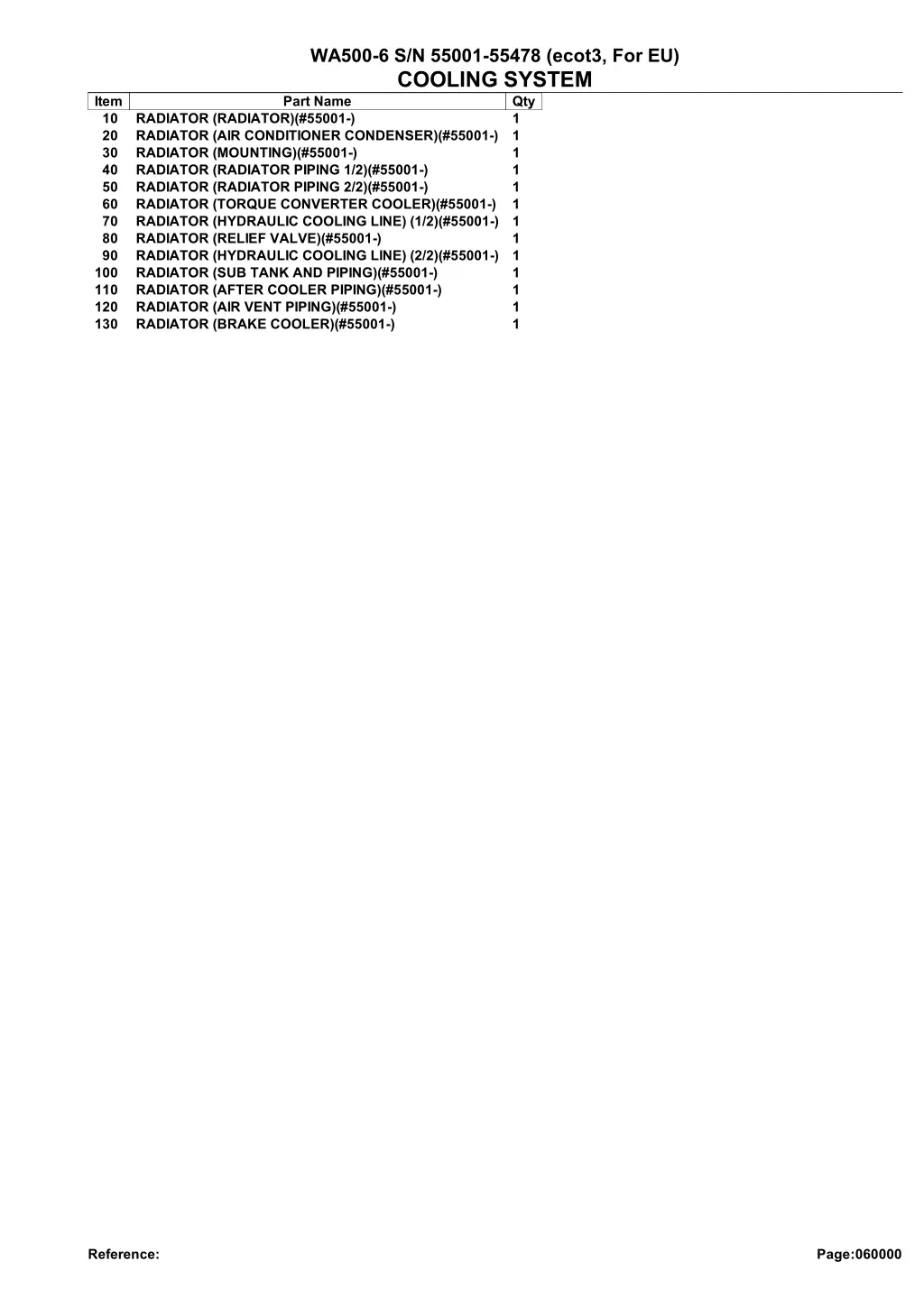 wa500 6 s n 55001 55478 ecot3 for eu cooling