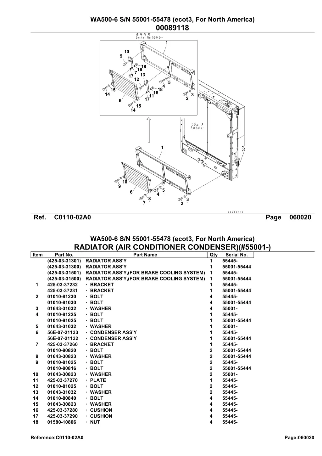 wa500 6 s n 55001 55478 ecot3 for north america 10