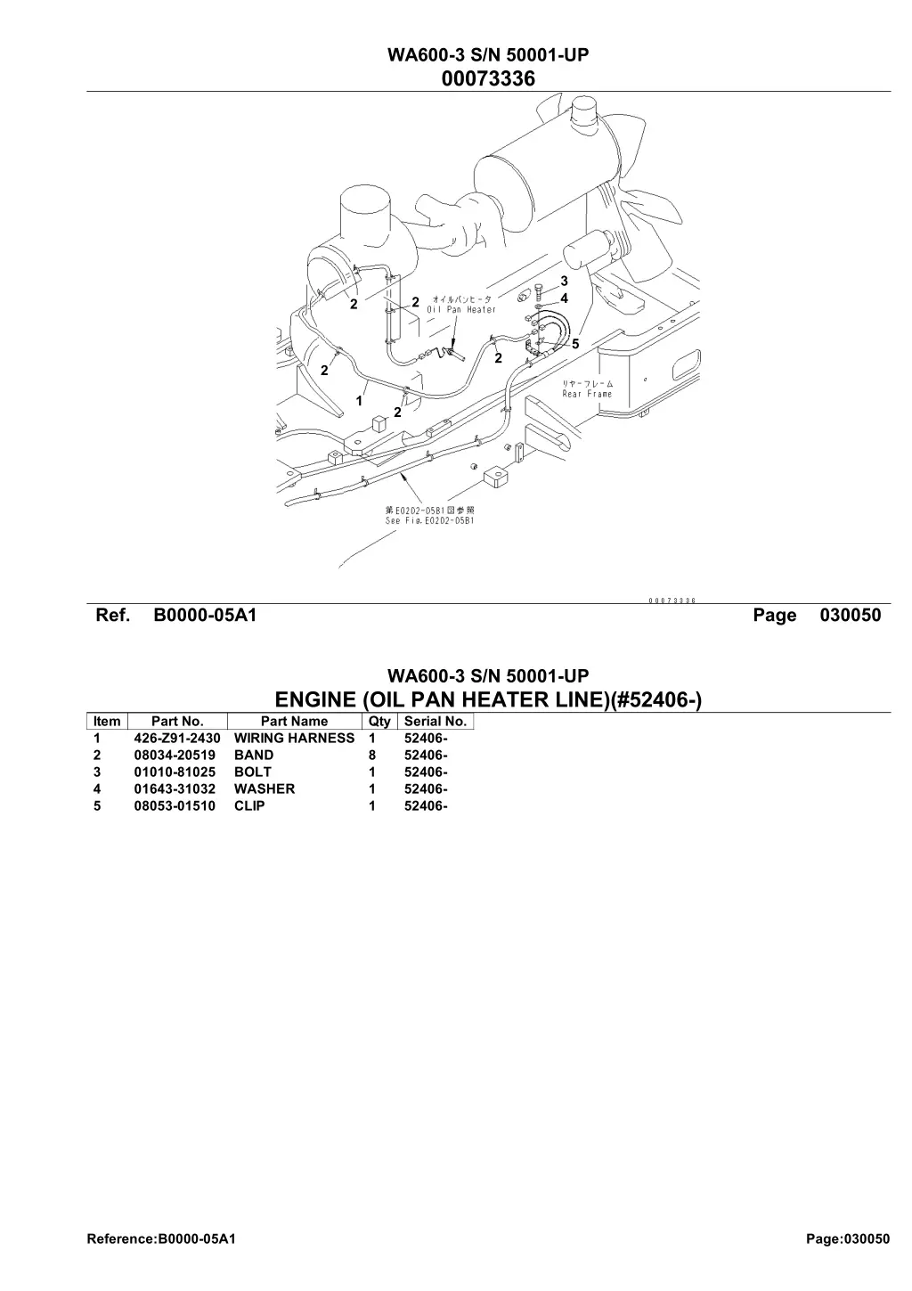 wa600 3 s n 50001 up 00073336