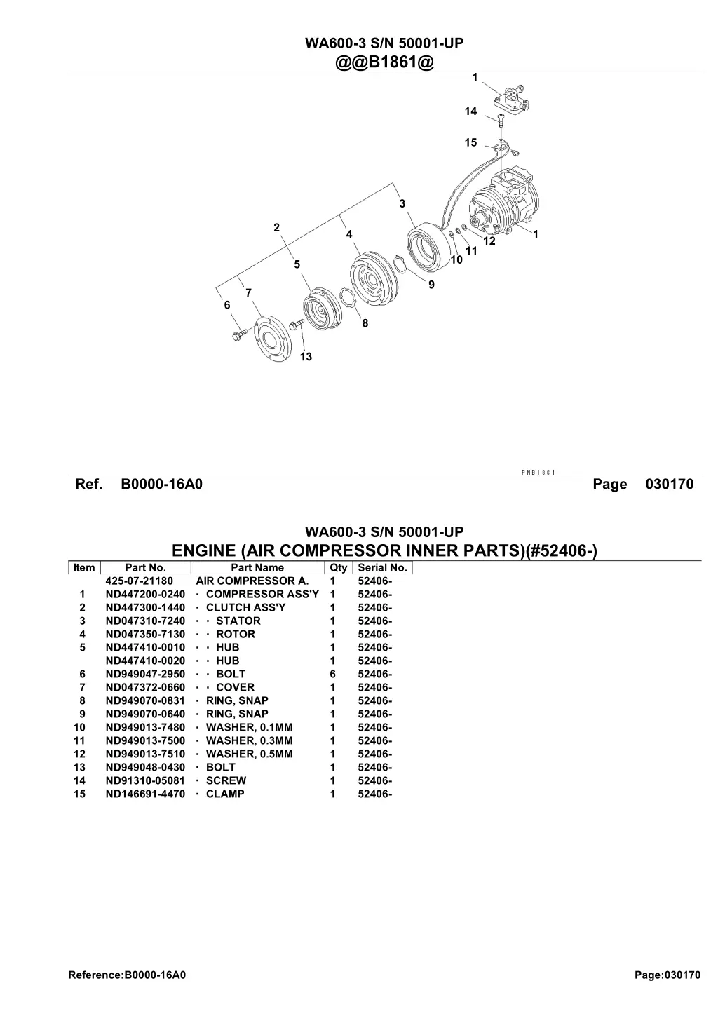 wa600 3 s n 50001 up @@b1861@