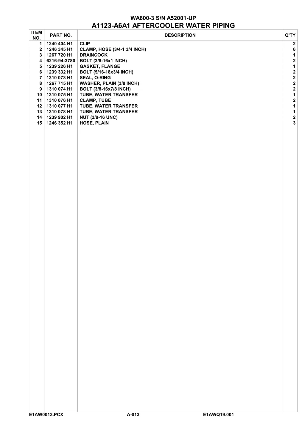 wa600 3 s n a52001 up 1