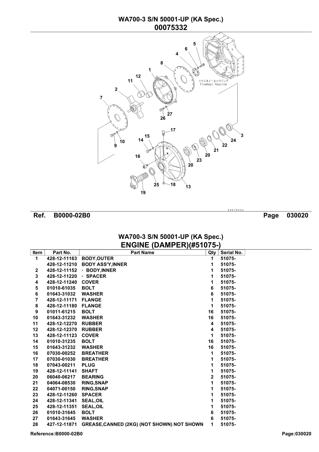 wa700 3 s n 50001 up ka spec 00075332