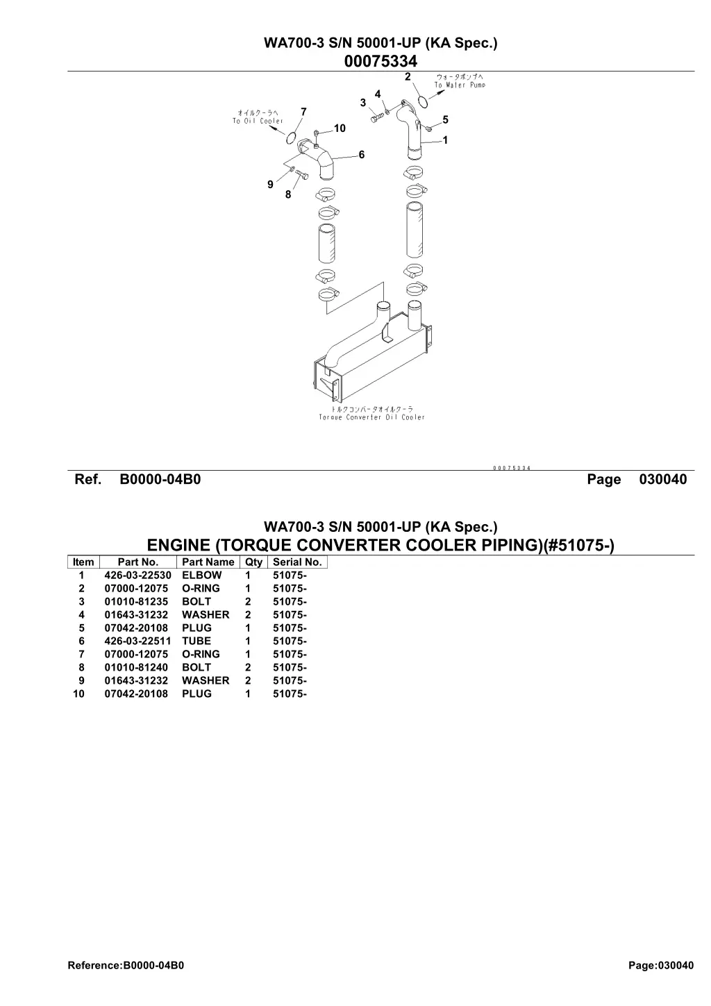 wa700 3 s n 50001 up ka spec 00075334