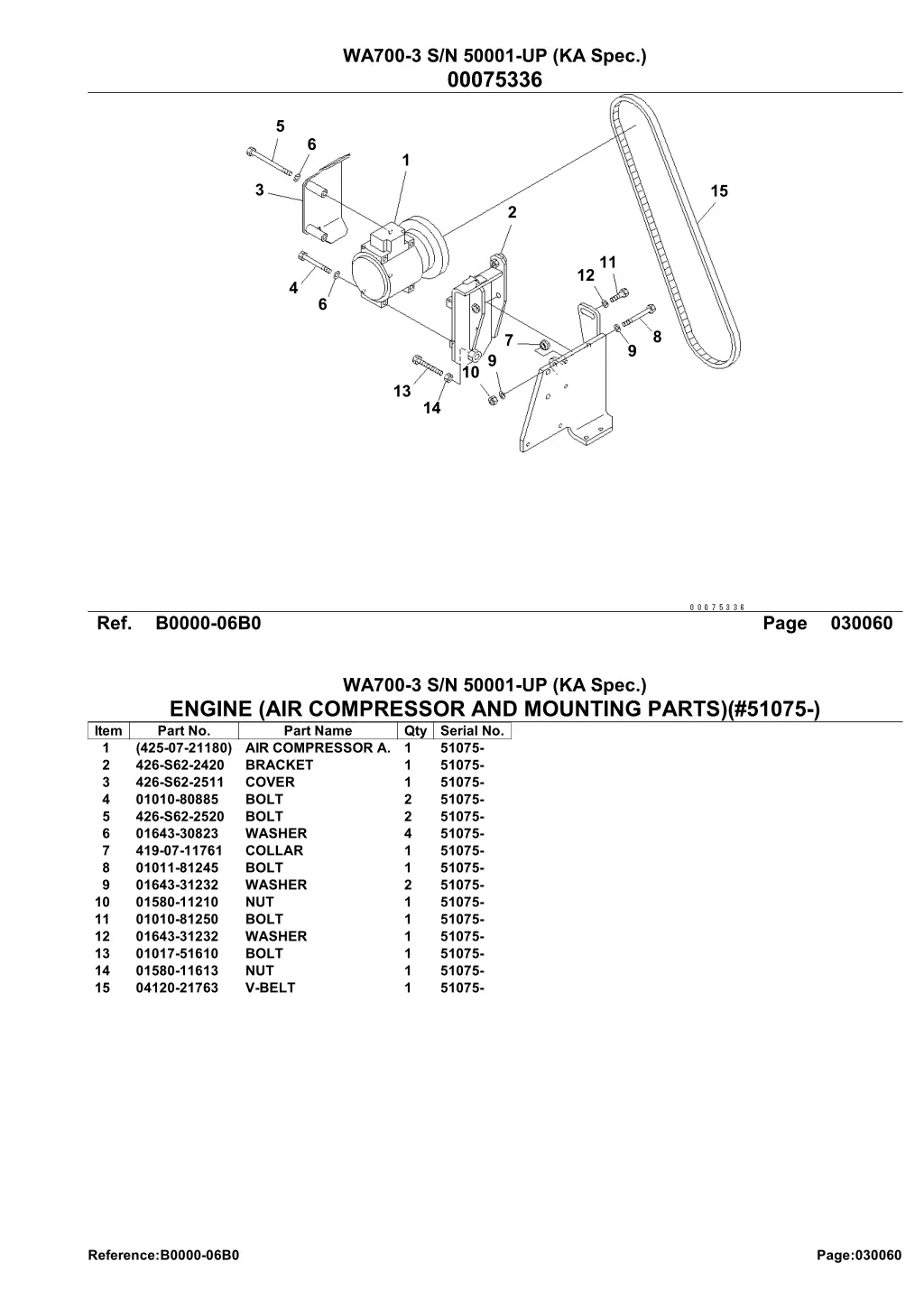 wa700 3 s n 50001 up ka spec 00075336