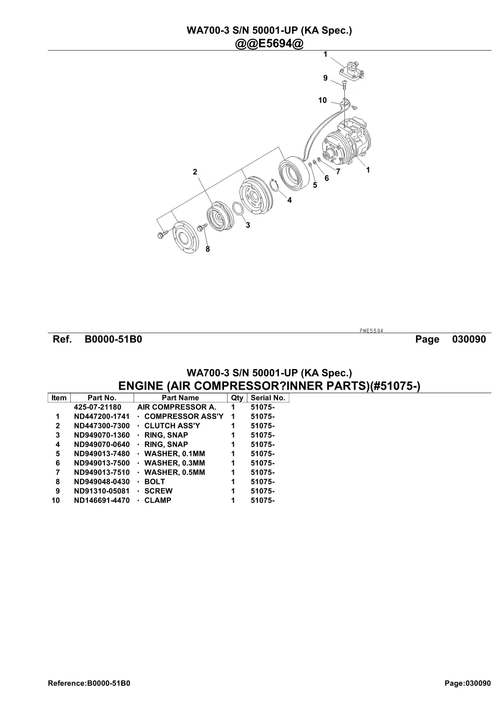 wa700 3 s n 50001 up ka spec @@e5694@