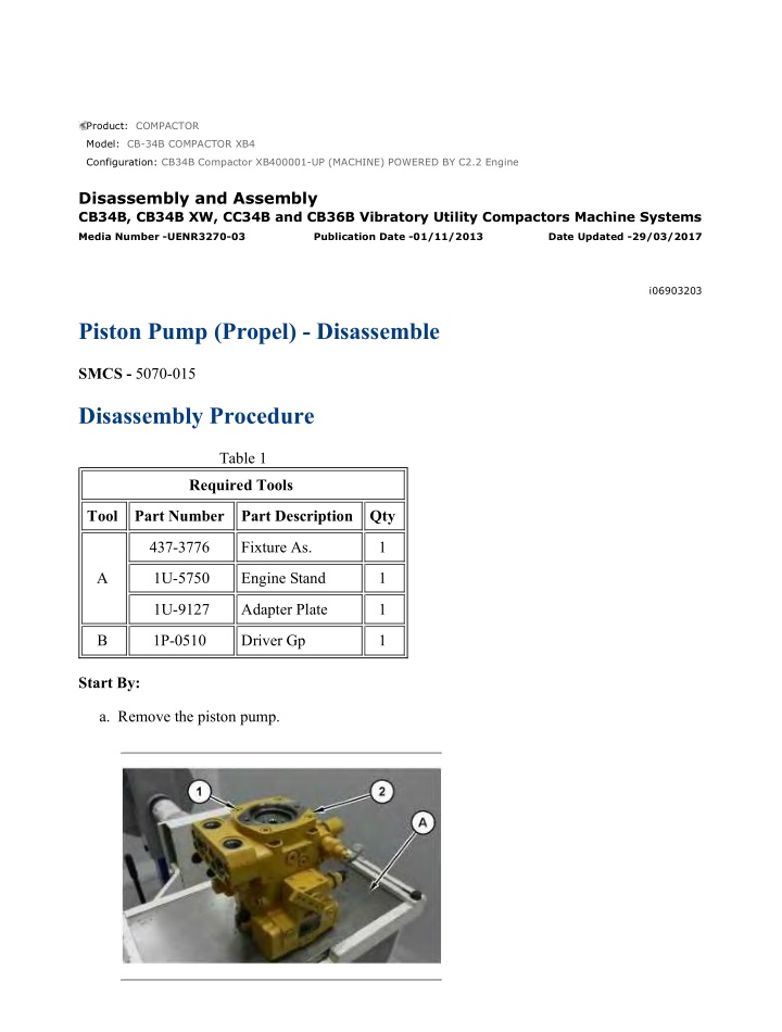 cb34b compactor xb400001 up machine powered