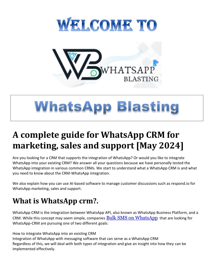 a complete guide for whatsapp crm for marketing