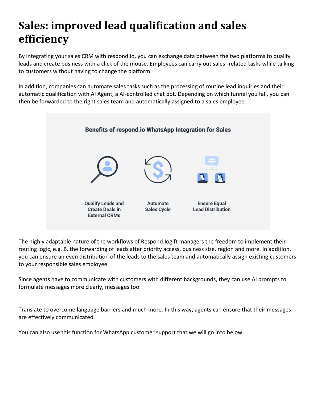 sales improved lead qualification and sales