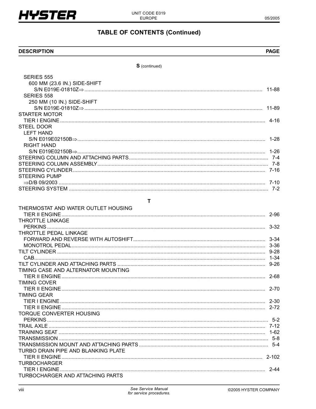 unit code e019 europe 8