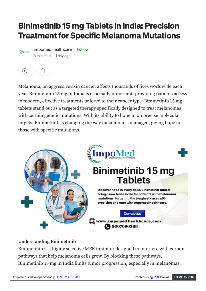 binimetinib 15 mg tablets in india precision