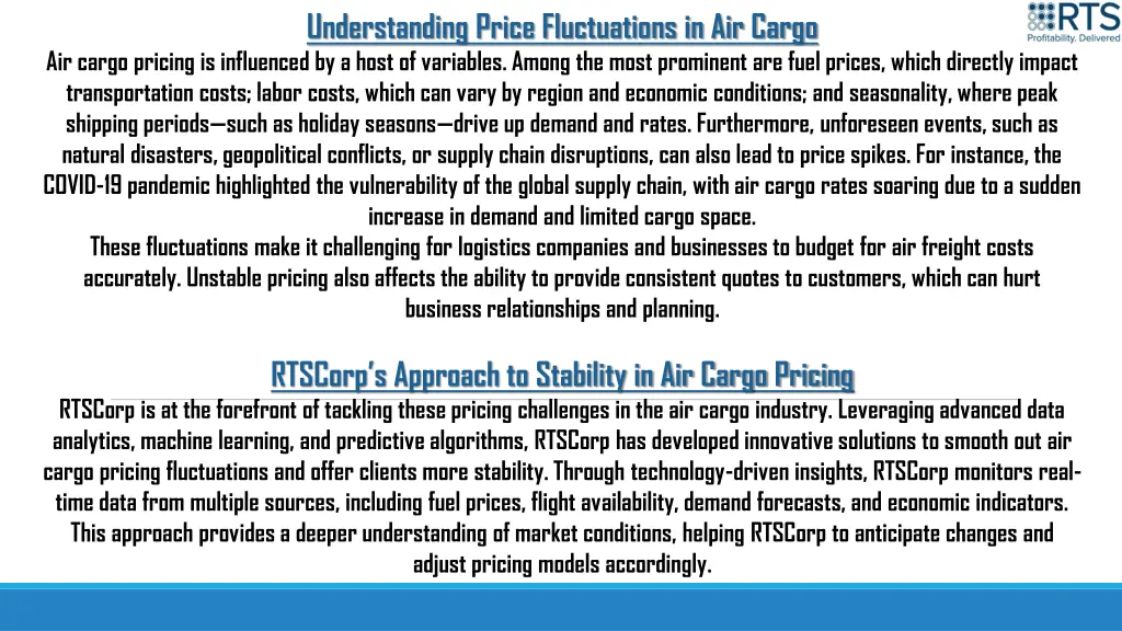 understanding price fluctuations in air cargo