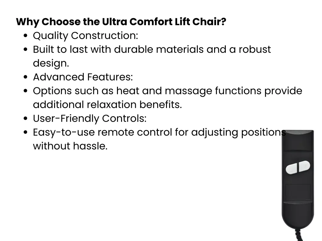 why choose the ultra comfort lift chair quality